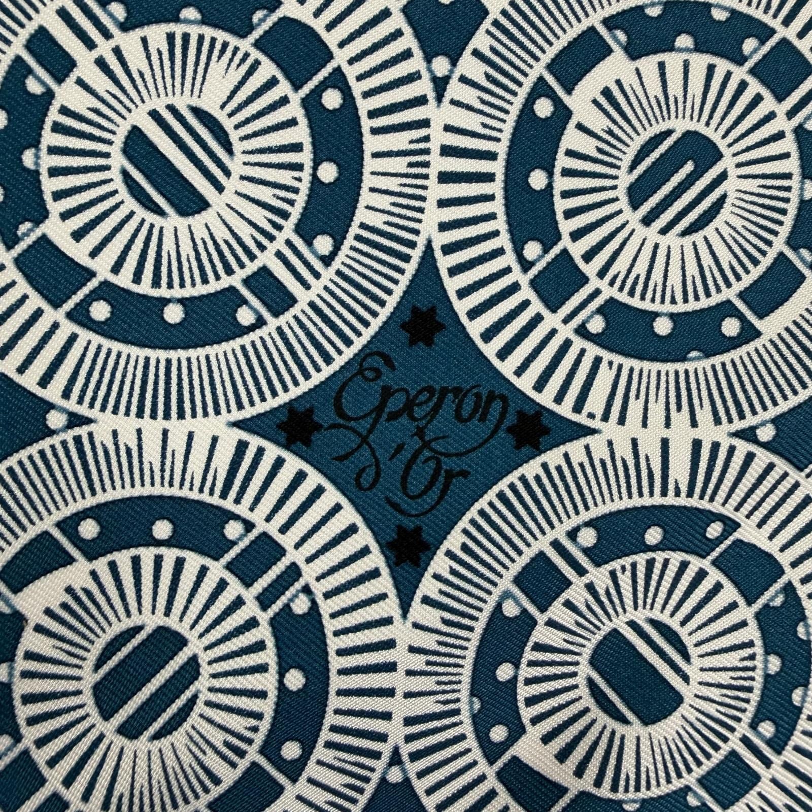 Hermes Carre 55 Apron Dole Bandana Silk 100% Scarf Blue — view 7
