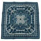 Hermes Carre 55 Apron Dole Bandana Silk 100% Scarf Blue