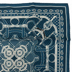 Hermes Carre 55 Apron Dole Bandana Silk 100% Scarf Blue — view 4