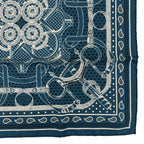 Hermes Carre 55 Apron Dole Bandana Silk 100% Scarf Blue — view 5