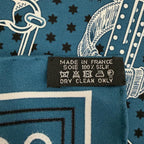 Hermes Carre 55 Apron Dole Bandana Silk 100% Scarf Blue — view 9