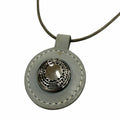 Hermes Vintage Touareg Leather Silver Choker Necklace Gray