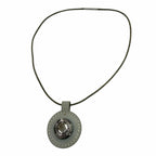 Hermes Vintage Touareg Leather Silver Choker Necklace Gray — view 3