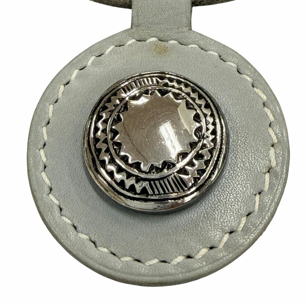Hermes Vintage Touareg Leather Silver Choker Necklace Gray — view 4