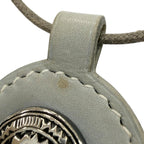 Hermes Vintage Touareg Leather Silver Choker Necklace Gray — view 7