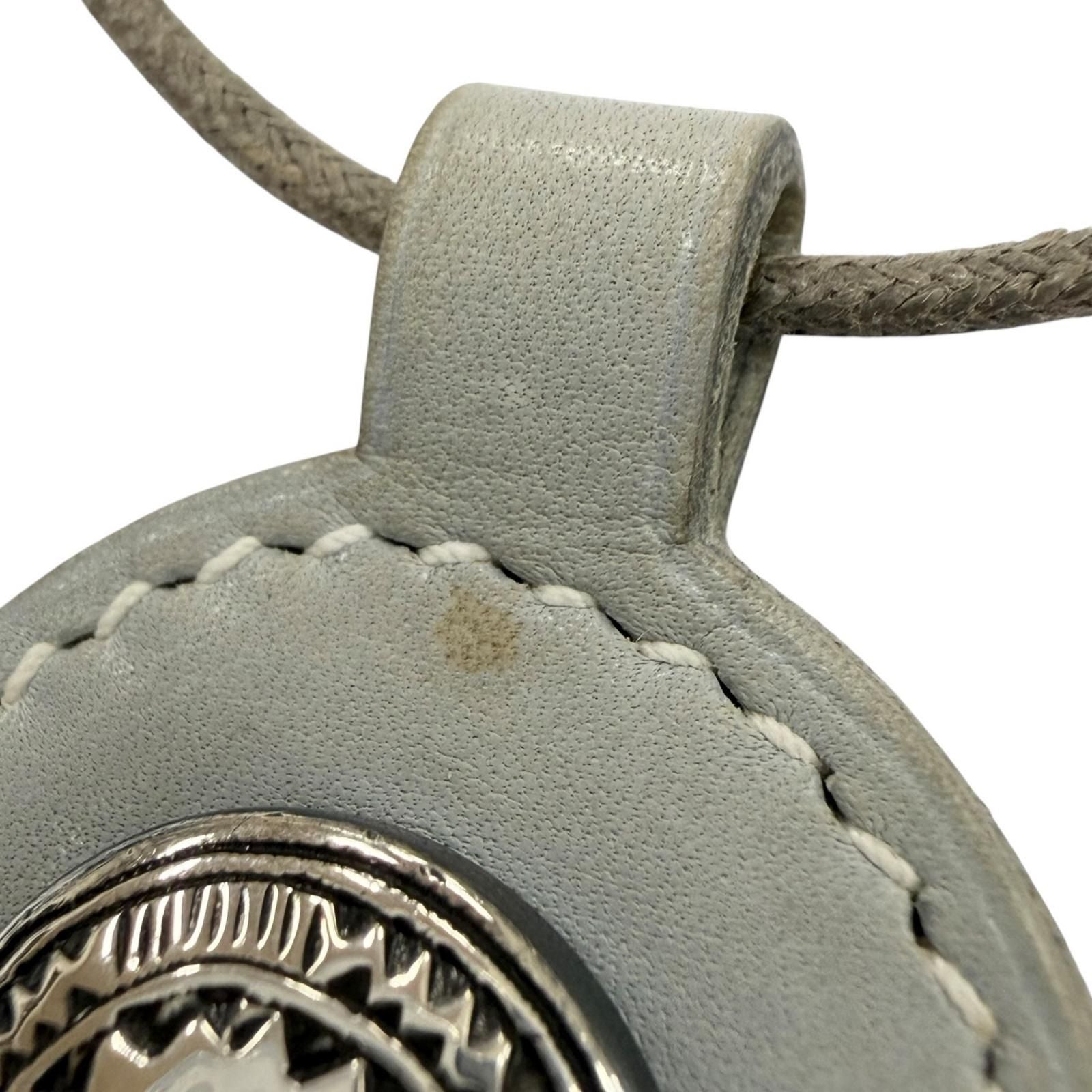 Hermes Vintage Touareg Leather Silver Choker Necklace Gray — view 7