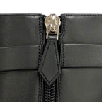 Hermes Saint Germain Silver Kelly Buckle Leather Short Boots Black — view 9