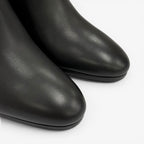 Hermes Saint Germain Silver Kelly Buckle Leather Short Boots Black — view 7