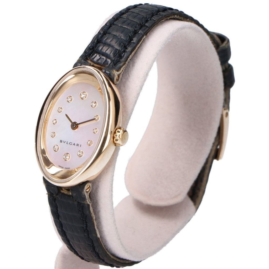 Bvlgari Polished 750 Oval Diamond Shell Dial Quartz Watch — view 3