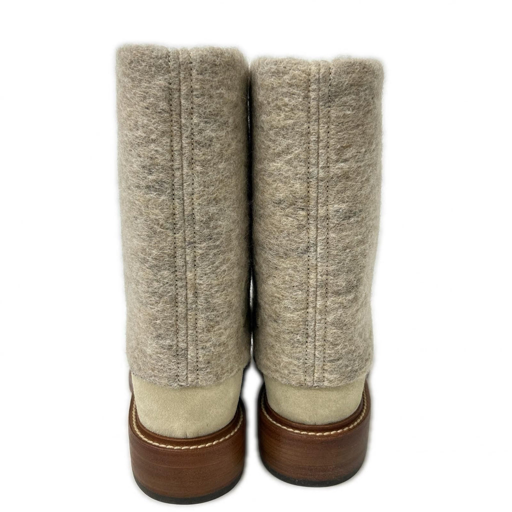 Chanel CC Logo Wool Suede Contrast Boots 39c — view 3