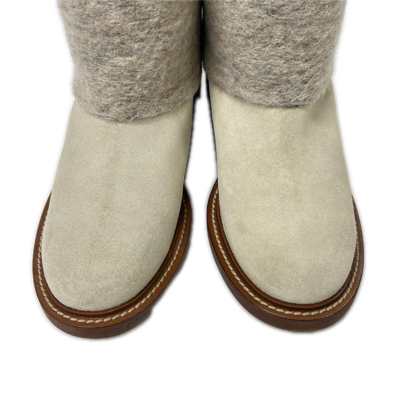 Chanel CC Logo Wool Suede Contrast Boots 39c — view 7