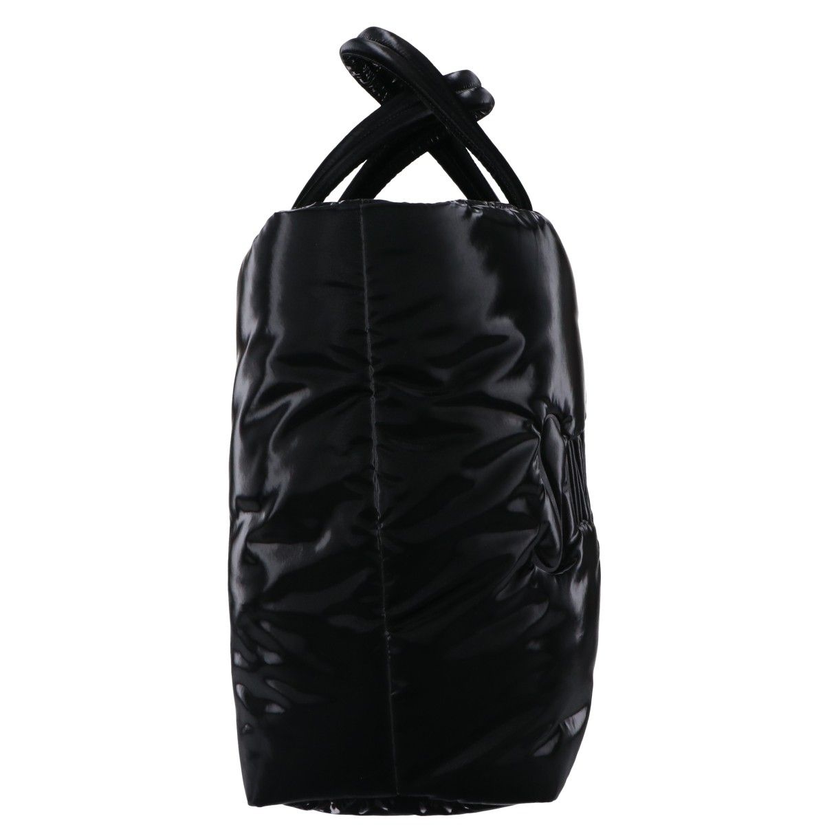 Saint Laurent Paris Silk Tech Canvas Embossed Logo Wide Puffer Tote — view 2