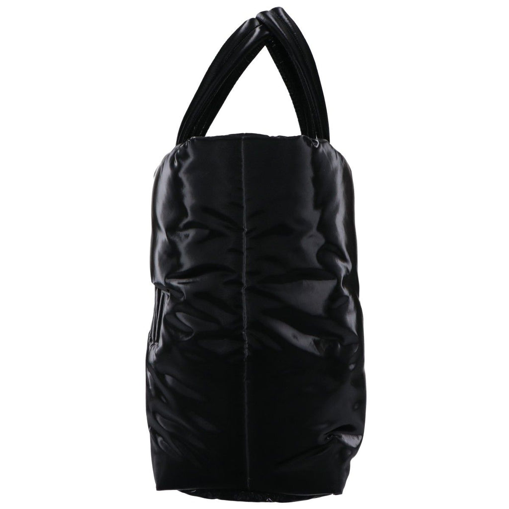 Saint Laurent Paris Silk Tech Canvas Embossed Logo Wide Puffer Tote — view 4