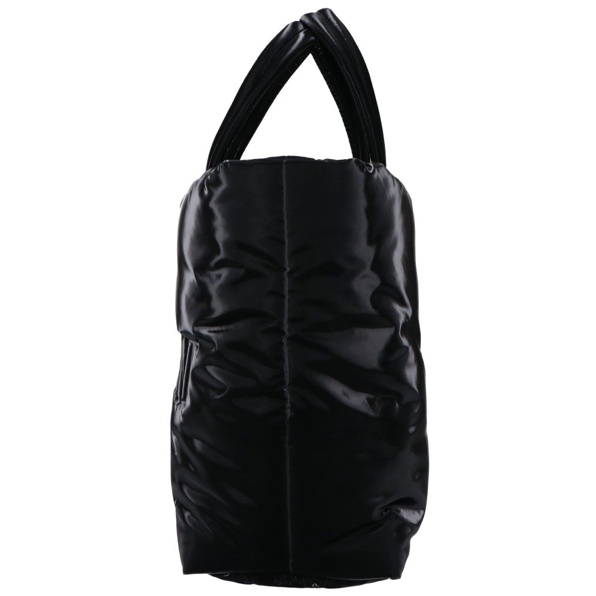 Saint Laurent Paris Silk Tech Canvas Embossed Logo Wide Puffer Tote — view 4