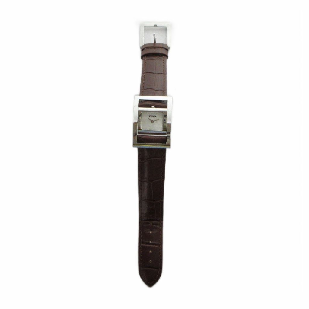 Fendi Watch Quartz Square Leather Shell Dial Silver — view 3
