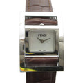 Fendi Watch Quartz Square Leather Shell Dial Silver