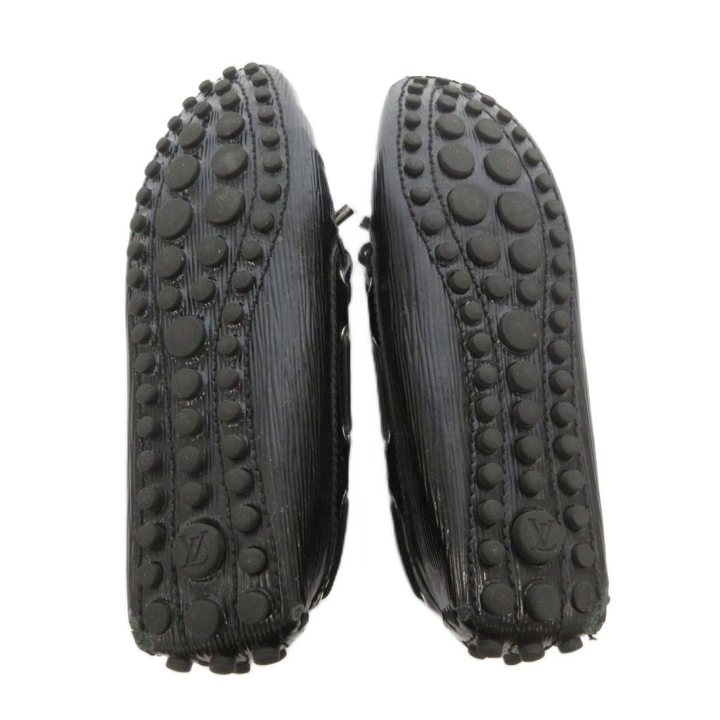 Louis Vuitton Flat Shoes Loafers Epi Moccasins Enamel 37.5 Black — view 7
