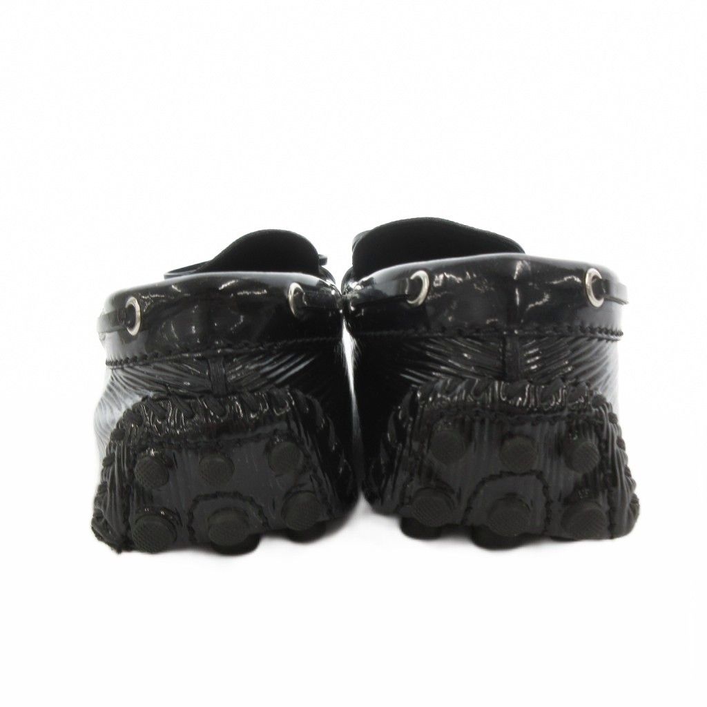 Louis Vuitton Flat Shoes Loafers Epi Moccasins Enamel 37.5 Black — view 5