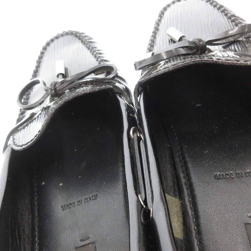 Louis Vuitton Flat Shoes Loafers Epi Moccasins Enamel 37.5 Black — view 9