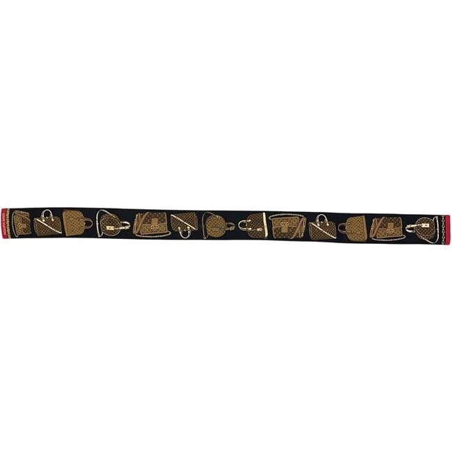 Louis Vuitton Ribbon Scarf Bandeau Tribute Black Brown Monogram Reverse Already — view 2