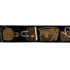 Louis Vuitton Ribbon Scarf Bandeau Tribute Black Brown Monogram Reverse Already — view 6