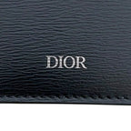 Dior Card Case Black Holder Leather One Point Logo Simple — view 9