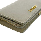 Gucci Bifold Wallet Gray L-shaped Zipper Leather One Point Logo Simple — view 8