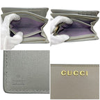 Gucci Bifold Wallet Gray L-shaped Zipper Leather One Point Logo Simple — view 3