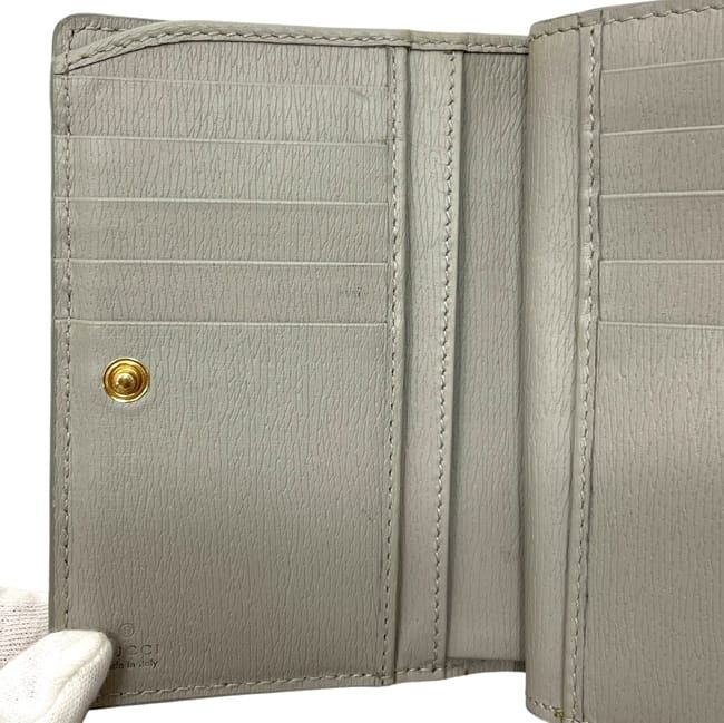 Gucci Bifold Wallet Gray L-shaped Zipper Leather One Point Logo Simple — view 5