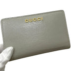 Gucci Bifold Wallet Gray L-shaped Zipper Leather One Point Logo Simple — view 9
