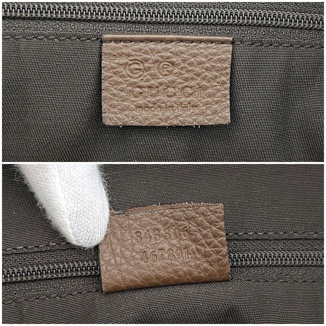 Gucci Tote Brown Interlocking Leather Logo Gray — view 3