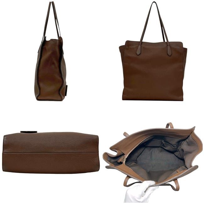 Gucci Tote Brown Interlocking Leather Logo Gray — view 2