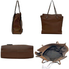 Gucci Tote Brown Interlocking Leather Logo Gray — view 2