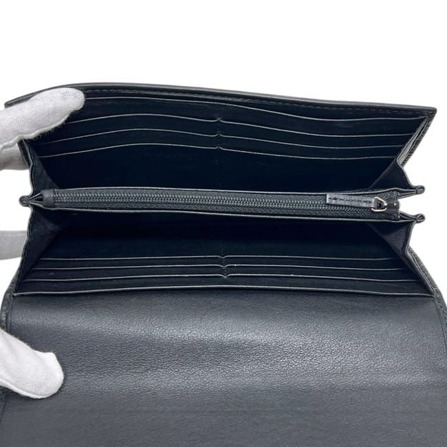 Gucci Bifold Wallet Black Microshima Leather Ribbon GG Cover — view 5