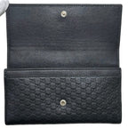 Gucci Bifold Wallet Black Microshima Leather Ribbon GG Cover — view 4