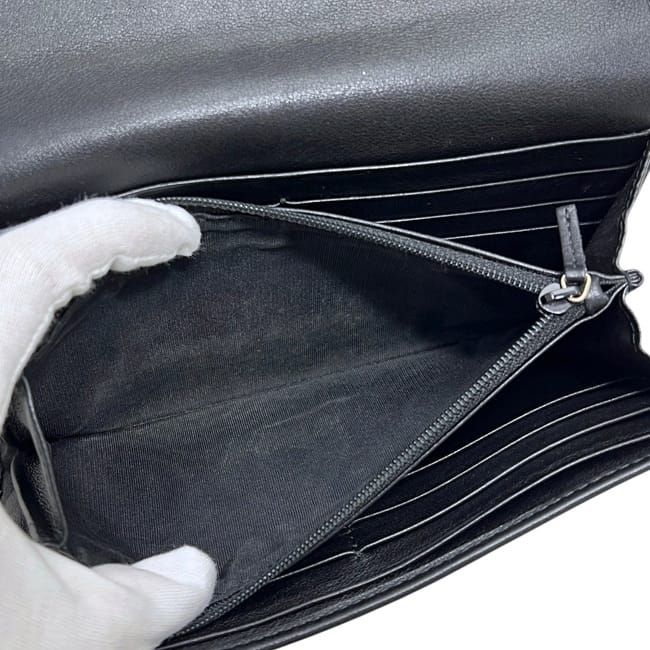 Gucci Bifold Wallet Black Microshima Leather Ribbon GG Cover — view 6