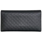 Gucci Bifold Wallet Black Microshima Leather Ribbon GG Cover — view 3