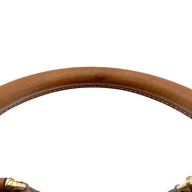 Celine Boston Bag Brown Macadam Leather Fastener — view 9