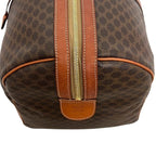 Celine Boston Bag Brown Macadam Leather Fastener — view 4