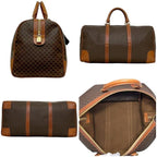 Celine Boston Bag Brown Macadam Leather Fastener — view 2