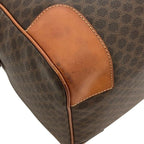 Celine Boston Bag Brown Macadam Leather Fastener — view 7