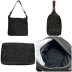 Prada Shoulder Bag Gray Black Bag Denim Leather Vintage — view 2