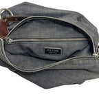 Prada Shoulder Bag Gray Black Bag Denim Leather Vintage — view 3