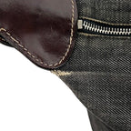 Prada Shoulder Bag Gray Black Bag Denim Leather Vintage — view 6