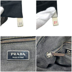 Prada Shoulder Bag Gray Black Bag Denim Leather Vintage — view 4