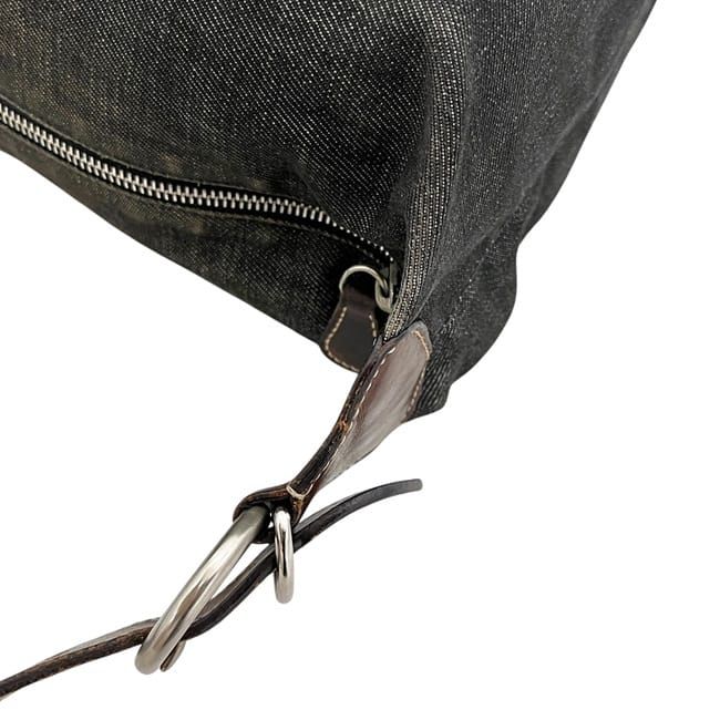 Prada Shoulder Bag Gray Black Bag Denim Leather Vintage — view 7