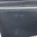 Prada Zip Around Wallet Black Nero Saffiano Leather 230 One Point Logo Simple — view 5