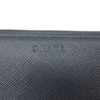 Prada Zip Around Wallet Black Nero Saffiano Leather 230 One Point Logo Simple — view 4