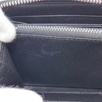 Prada Zip Around Wallet Black Nero Saffiano Leather 230 One Point Logo Simple — view 7