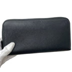 Prada Zip Around Wallet Black Nero Saffiano Leather 230 One Point Logo Simple — view 9
